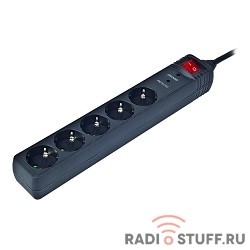 Energenie Сетевой фильтр SPG5-C-5 1.5m 16А черный (сечение 3*1,5 мм)