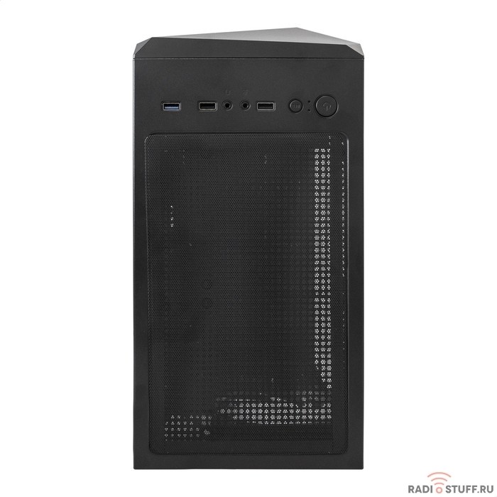 Exegate EX292858RUS Корпус Miditower ExeGate EVO-8225 (ATX, без БП, 2*USB+1*USB3.0, черный, 2 вент. с RGB подсветкой и полоса на передней панели, боковая панель - закаленное стекло)