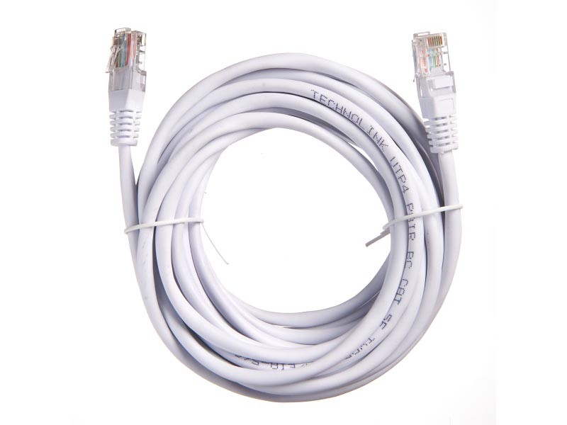 Патч-корд Technolink UTP4 cat 5e, 5,0м, ВС, LSZH, белый, литой коннектор